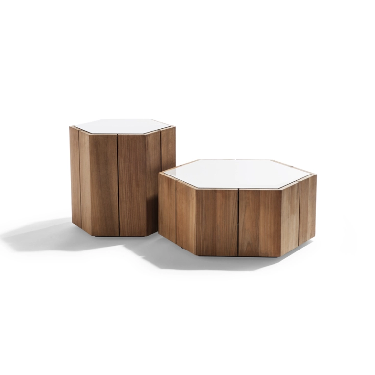 Table basse extérieur Table d'appoint HEXAGON Lin TRIBU