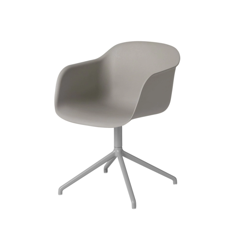 Chaise FIBER ARMCHAIR pied central Gris MUUTO