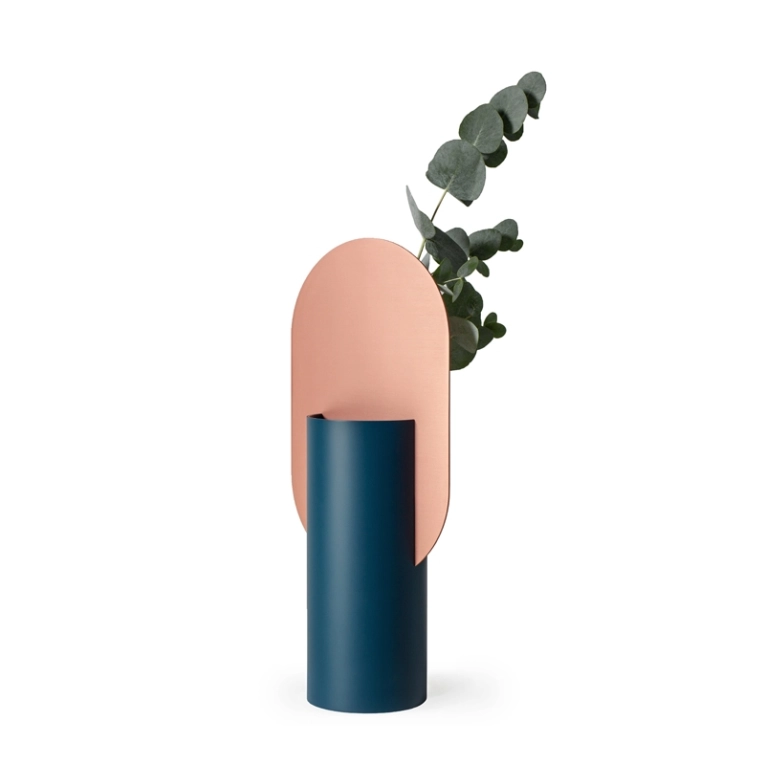 Vase Vase GENKE CS2 Bleu océan et cuivre NOOM HOME