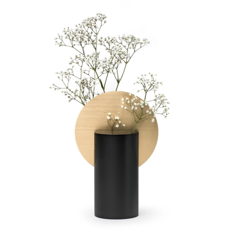 Vase Vase MALEVICH CS2 Noir et laiton NOOM HOME