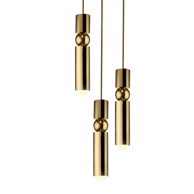 Suspension FULCRUM CHANDELIER 3 PIECES Laiton poli LEE BROOM