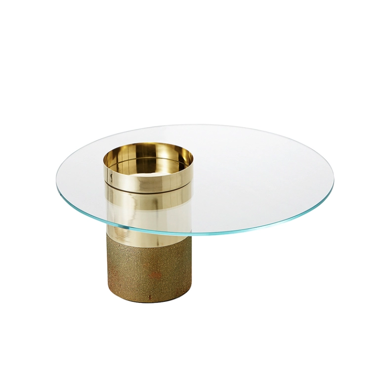 Table basse HAUMEA M Laiton/ rouille GALLOTTI & RADICE