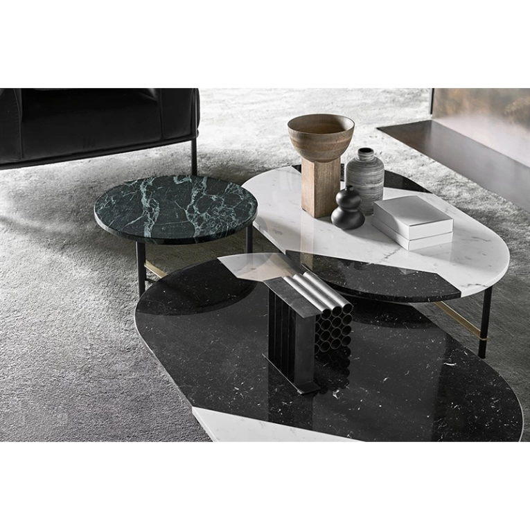 Table basse COOKIES CIRCLE S Marbre Calacatta Vagli Oro GALLOTTI & RADICE