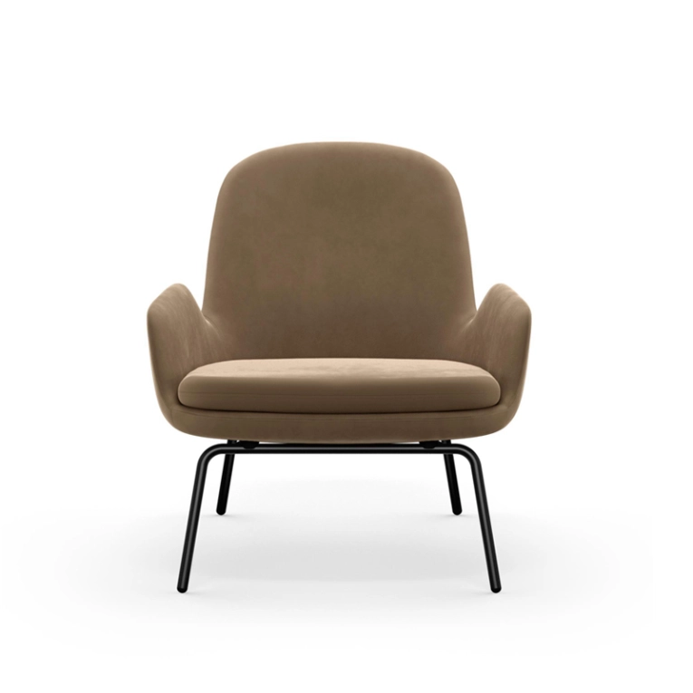 Fauteuil ERA LOW pieds acier City Velvet 77 Normann Copenhagen