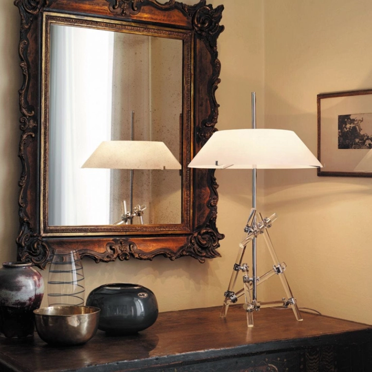 Lampe à poser ASHANGHAI Chrome/ blanc FONTANA ARTE