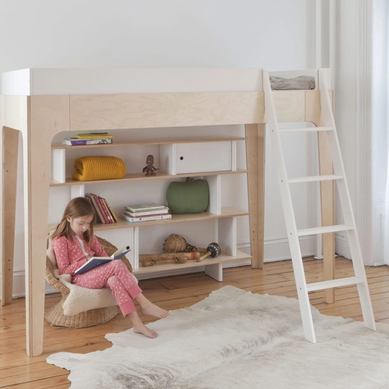 Lit enfant Lit mezzanine PERCH Blanc/ bouleau OEUF NYC
