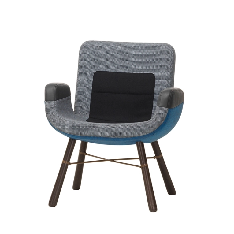 Fauteuil EAST RIVER Bleu  Pieds foncés VITRA