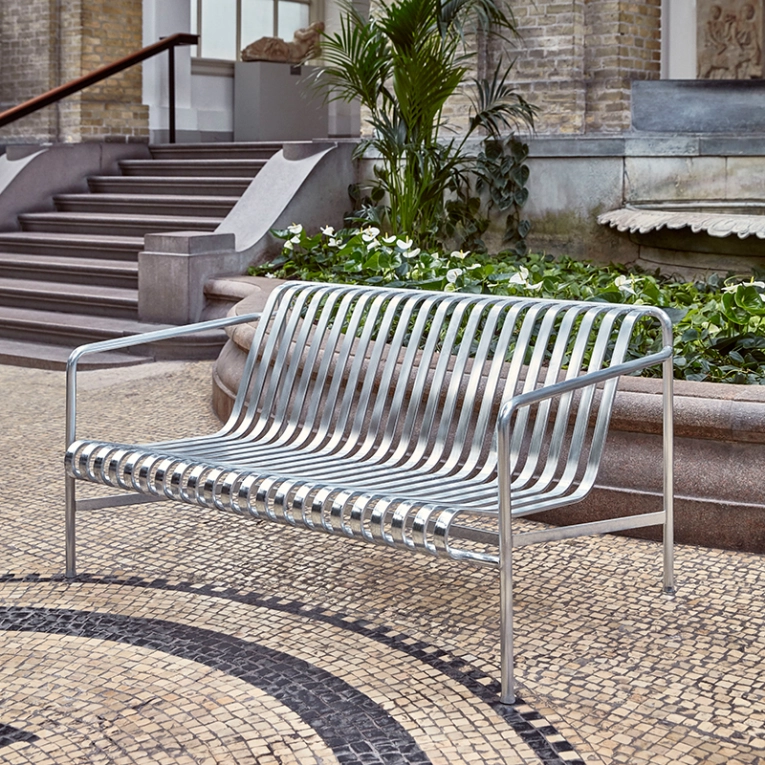 Banc PALISSADE LOUNGE L139 Galvanisé HAY