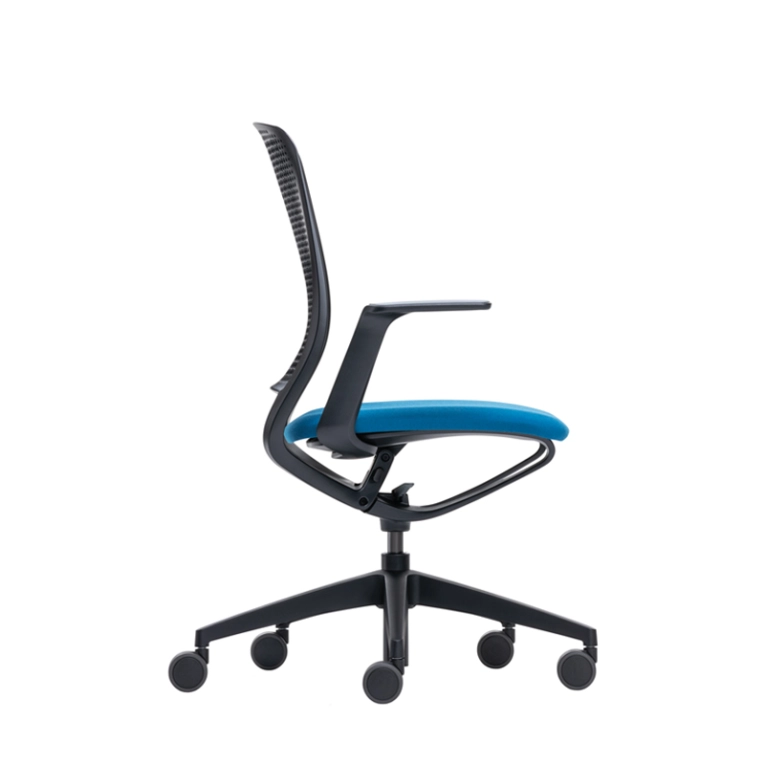 Fauteuil de bureau SE:MOTION assise rembourrée Bleu 67004/ structure noire SILVERA PRO