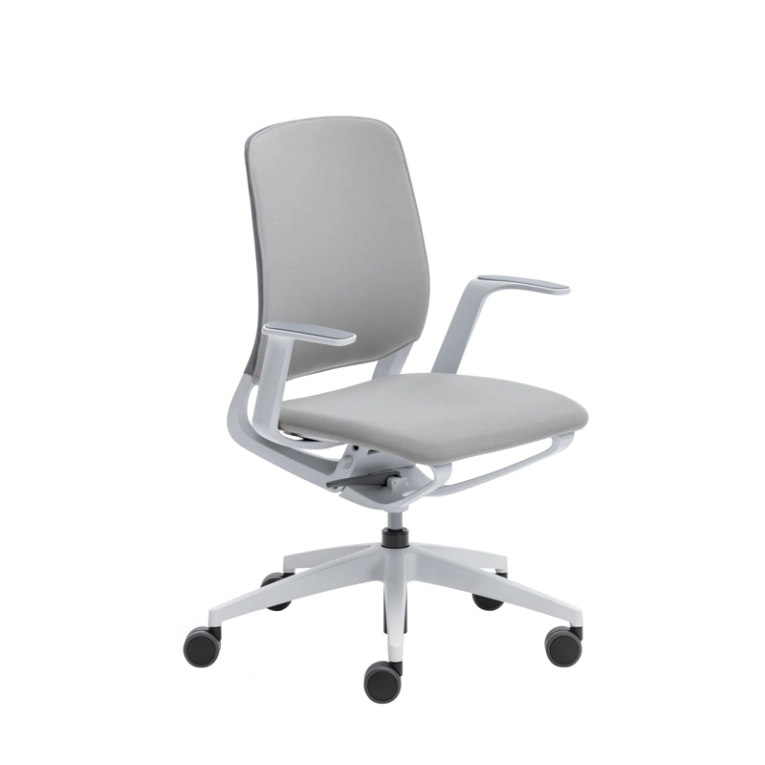 Fauteuil de bureau SE:MOTION assise et dossier rembourrés Gris clair 60011/ structure gris clair SILVERA PRO