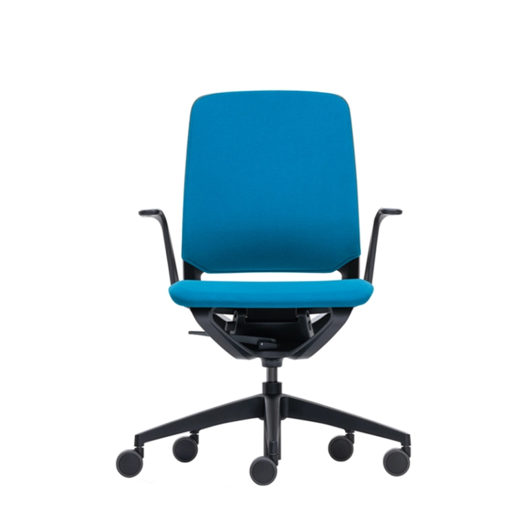 Fauteuil de bureau SE:MOTION assise et dossier rembourrés Bleu 67004/ structure noire SILVERA PRO