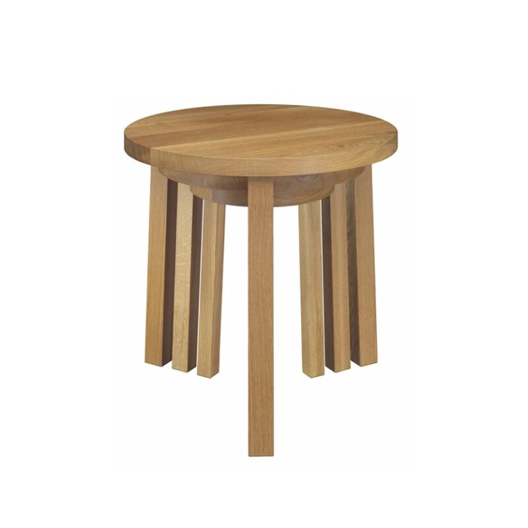 Table d'appoint guéridon Set de 3 tables empilables ALEX Chêne E15