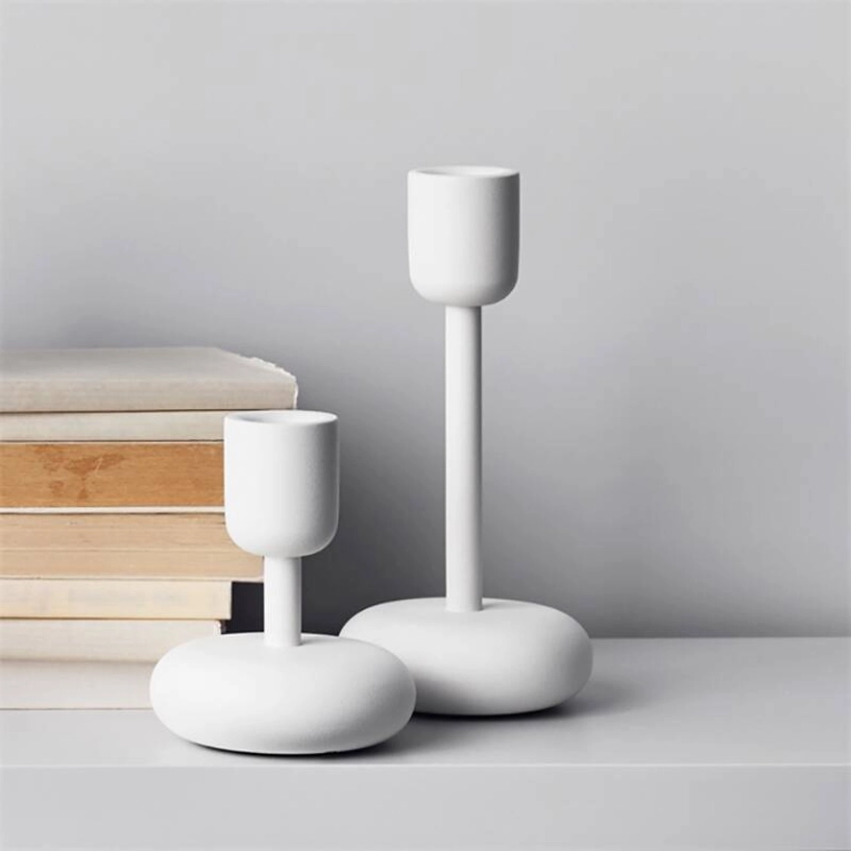 Photophore, bougeoir et bougie Bougeoir NAPPULA H 10 Gris foncé IITTALA