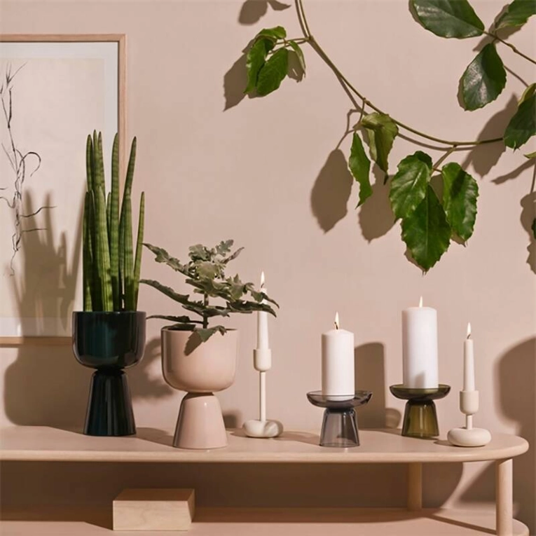Photophore, bougeoir et bougie Bougeoir NAPPULA H 18 Blanc IITTALA