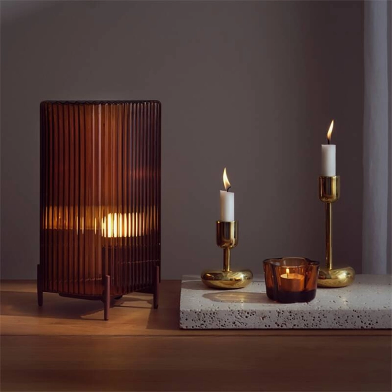 Photophore, bougeoir et bougie Bougeoir NAPPULA H 18 Laiton IITTALA