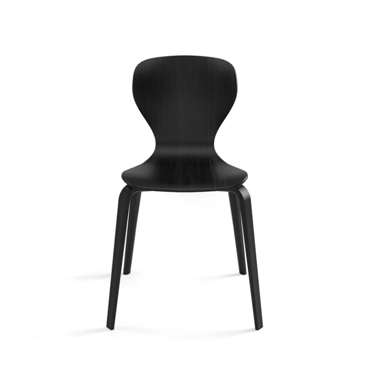 Chaise EARS pieds bois Noir VICCARBE
