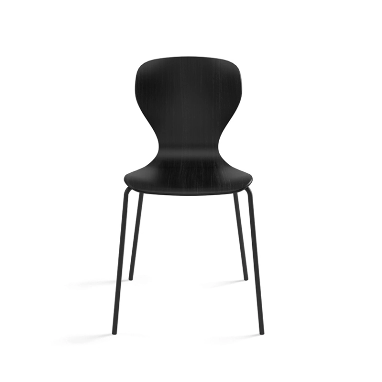 Chaise EARS pieds métal Noir/ noir VICCARBE