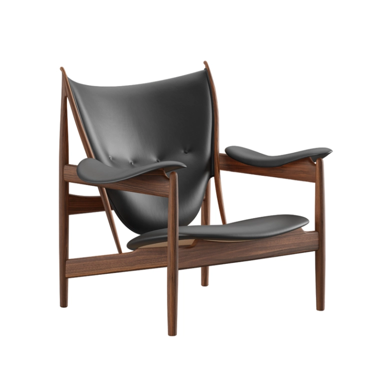 Fauteuil CHIEFTAIN Cuir Vegetal noir HOUSE OF FINN JUHL