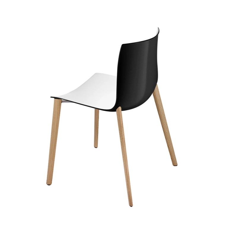 Chaise CATIFA 46 pieds bois Noir et blanc ARPER