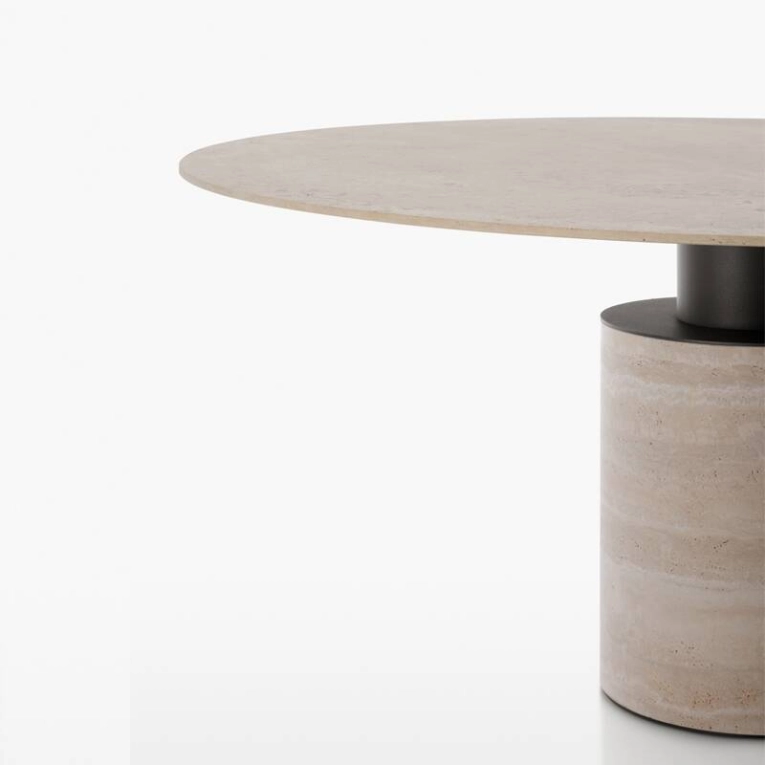 Table CRESO Ø 130 Travertin ACERBIS