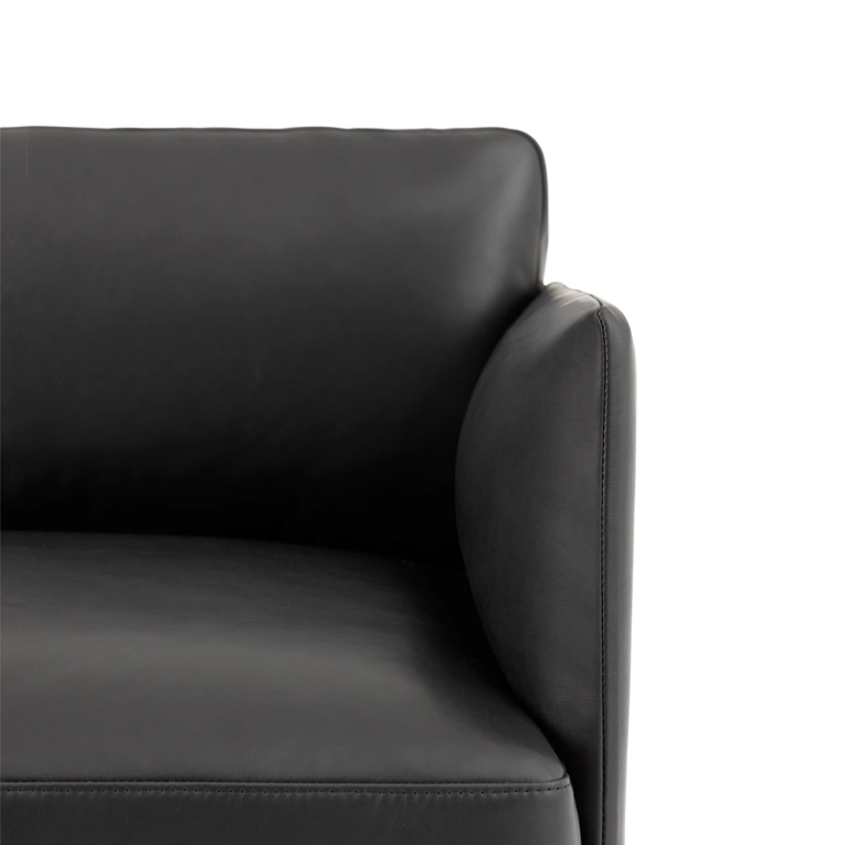 Canapé OUTLINE 2 places Cuir Noir MUUTO
