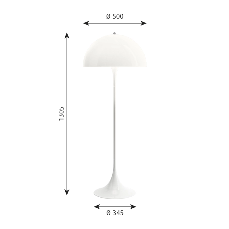 Lampadaire PANTHELLA Blanc opalin LOUIS POULSEN