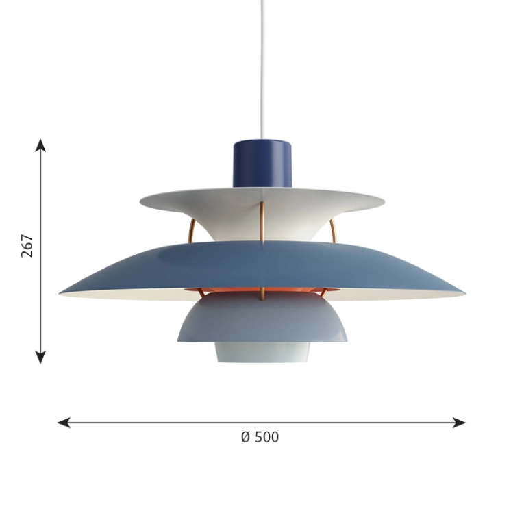 Suspension PH 5 Nuances de bleu LOUIS POULSEN