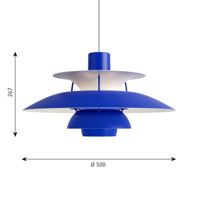 Suspension PH 5 Monochrome bleu LOUIS POULSEN