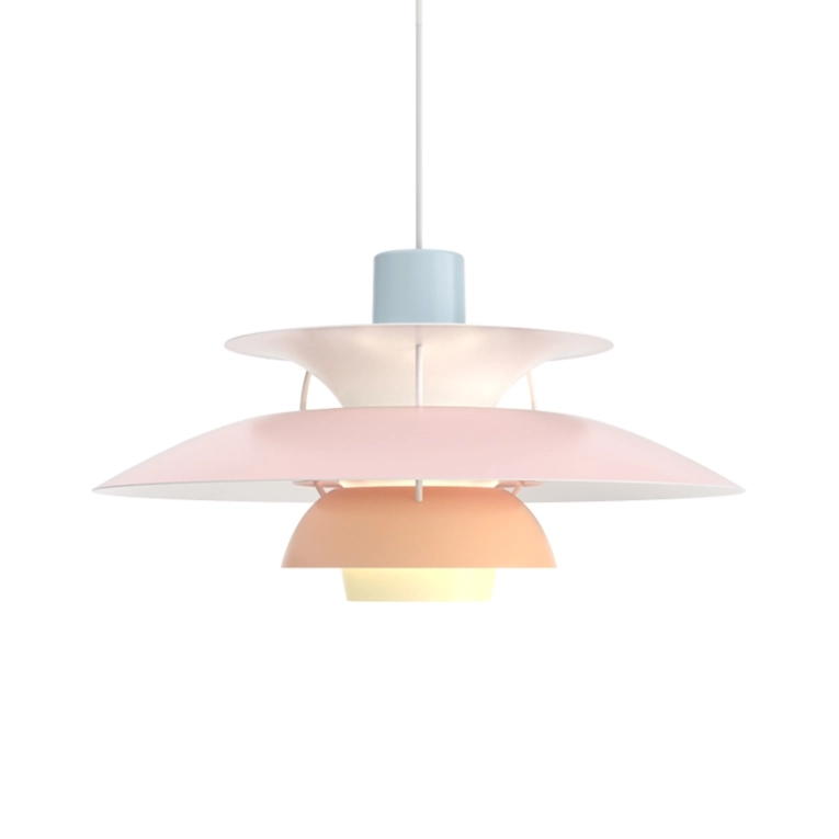 Suspension PH 5  Pastel bleu rose pêche LOUIS POULSEN