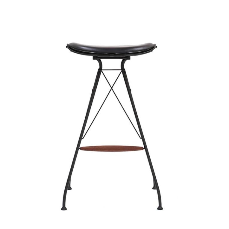 Tabouret haut WIRE BARSTOOL HIGH Noir/ Cuir Elegance noir OVERGAARD & DYRMAN