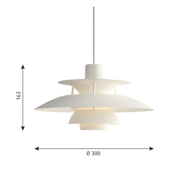 Suspension PH 5 MINI Monochrome blanc LOUIS POULSEN