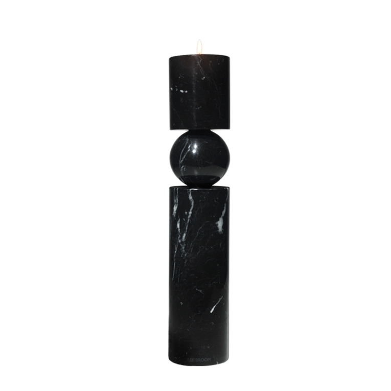 Photophore, bougeoir et bougie Chandelier FULCRUM MARBRE Large Noir LEE BROOM
