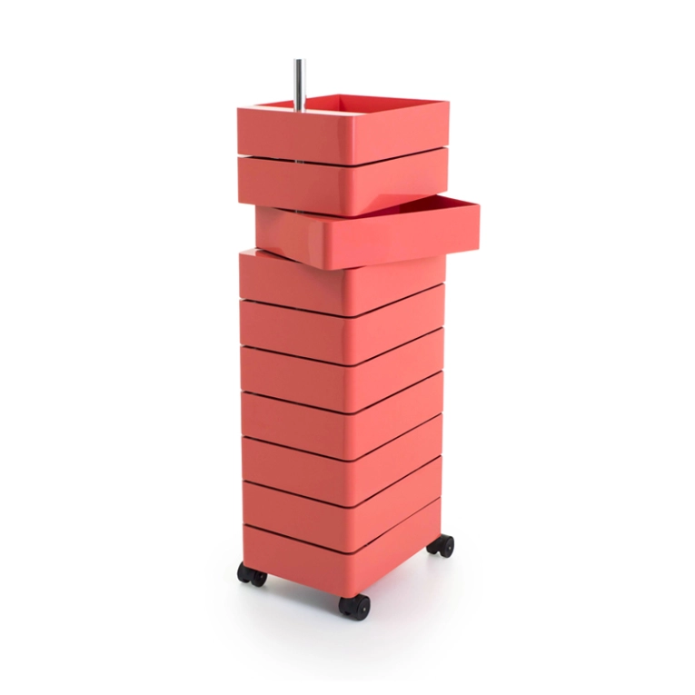 Meuble de rangement 360° 10 tiroirs Rose MAGIS