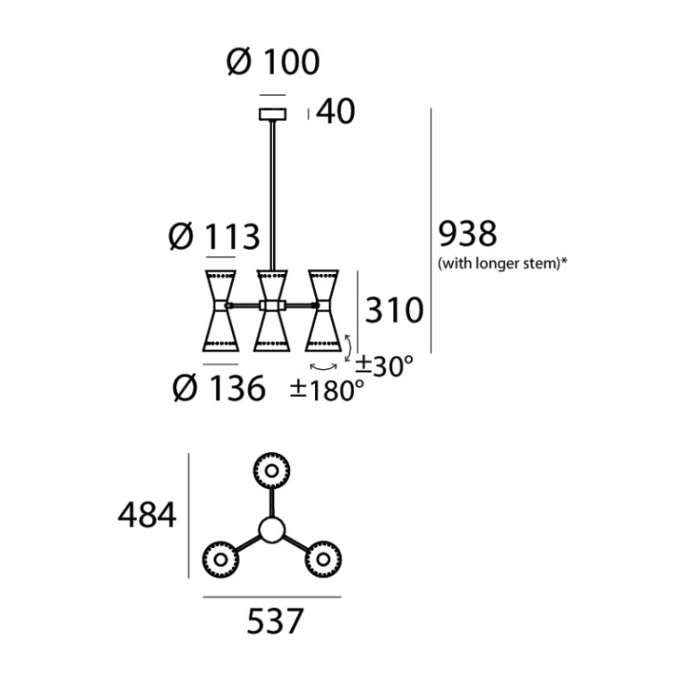 Suspension MEGAFONO Ø 53 Ivoire STILNOVO