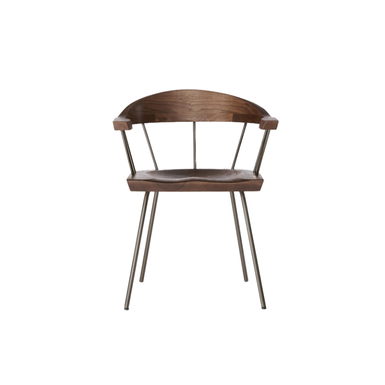 Chaise SPINDLE Noyer/ bronze BASSAMFELLOWS