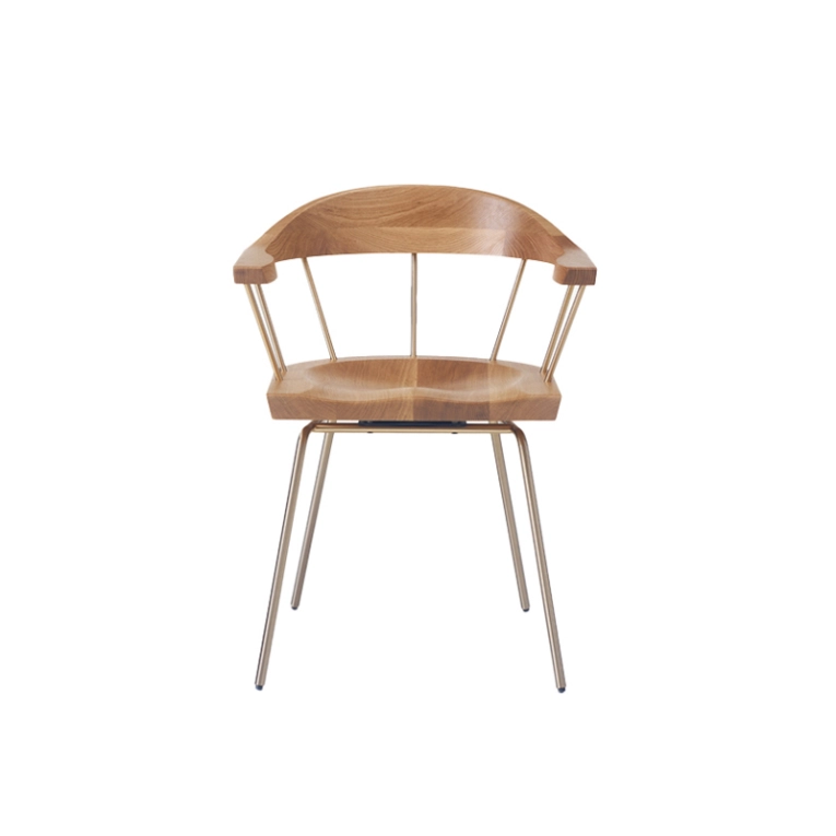 Chaise SPINDLE Chêne/ laiton satiné BASSAMFELLOWS