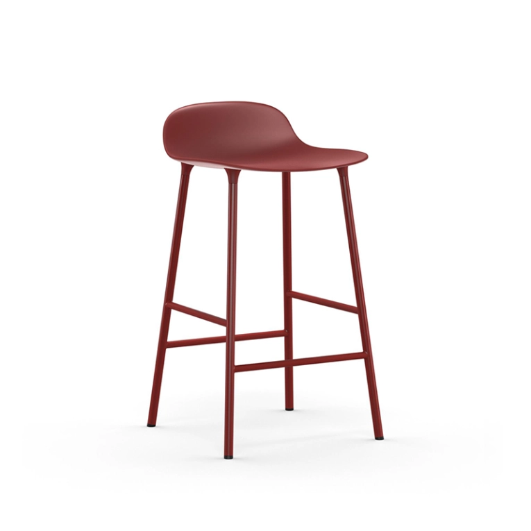 Tabouret haut FORM BARSTOOL pieds acier Rouge Normann Copenhagen