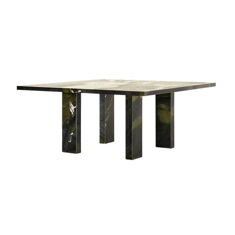 Table CLOCKWISE 160x160 Marbre Vert Avocado TACCHINI