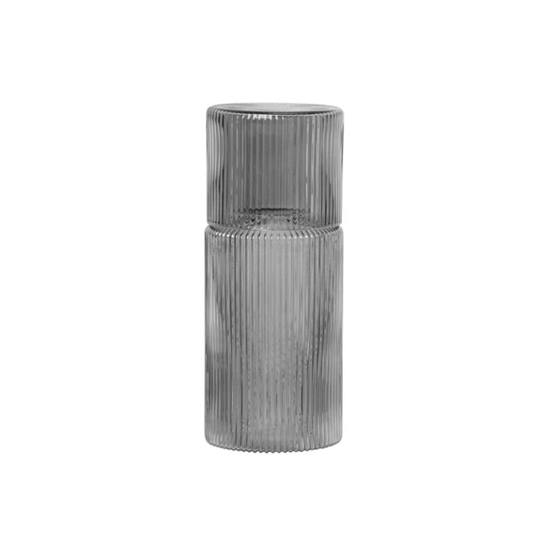 Carafe & verre Set carafe et verre RIPPLE Gris fumé FERM LIVING