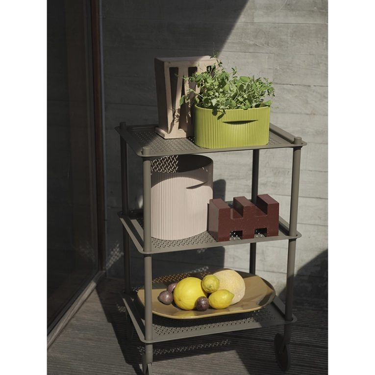 Desserte FLOW TROLLEY 3 niveaux Taupe MUUTO