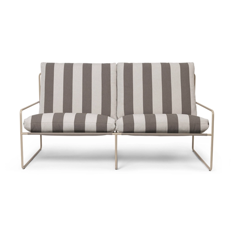 Canapé extérieur DESERT STRIPE 2 places Chocolat FERM LIVING