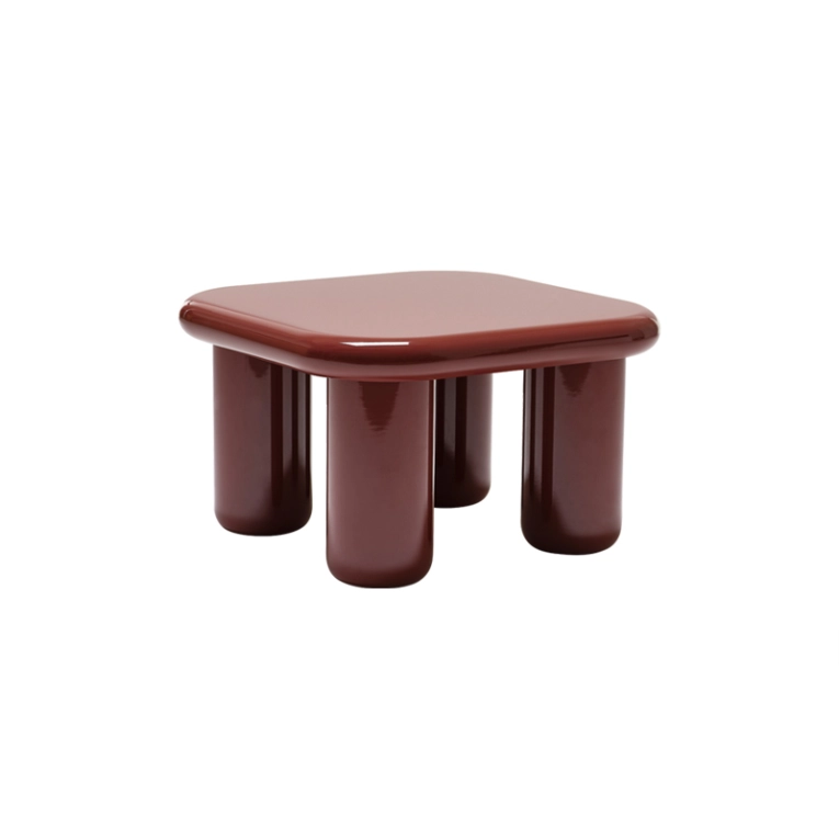 Table basse BILBAO 85x85 Bordeaux laqué brillant MOGG