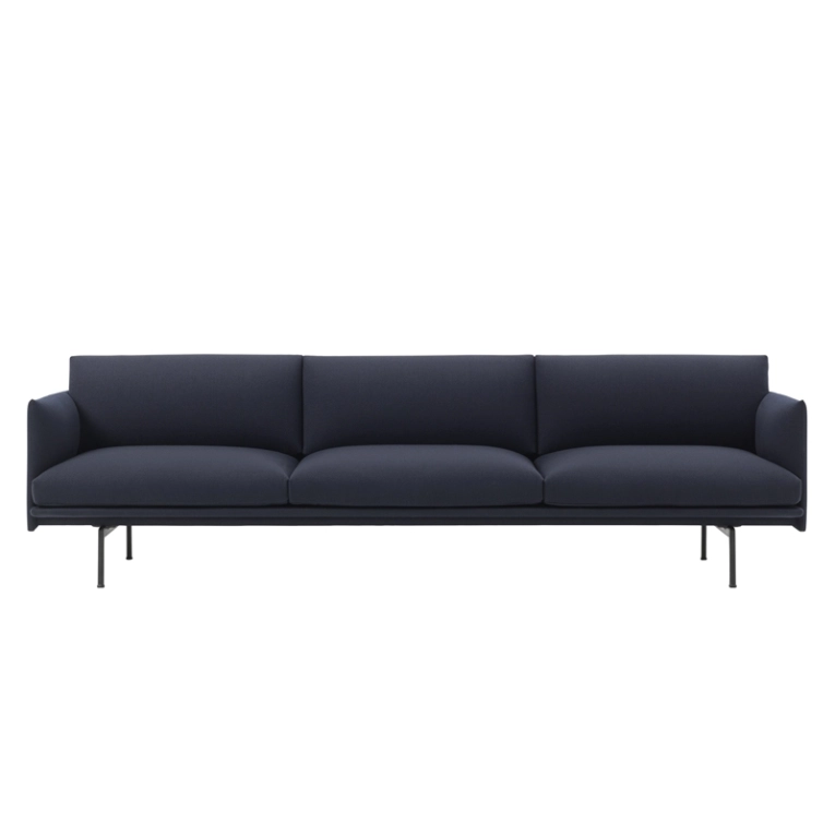 Canapé OUTLINE 3 1/2 places Bleu foncé 554 MUUTO