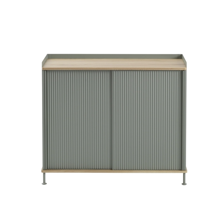 Meuble de rangement ENFOLD Buffet L 100 Chêne/ vert cendré MUUTO
