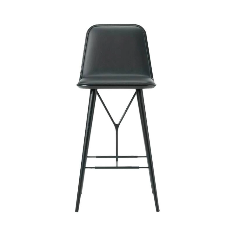 Tabouret haut SPINE  BARSTOOL avec dossier Noir 88 FREDERICIA