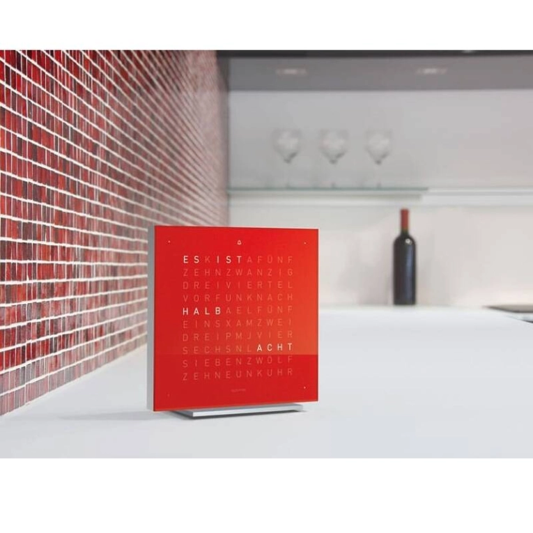 Horloge Horloge/ réveil QLOCKTWO EARTH 13,5 Pure Rouge QLOCKTWO
