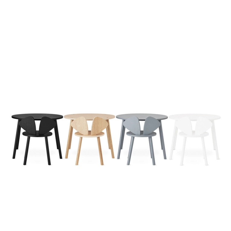 Table enfant Chaise et table enfant MOUSE SCHOOL SET 6 à 10 ans Gris NOFRED
