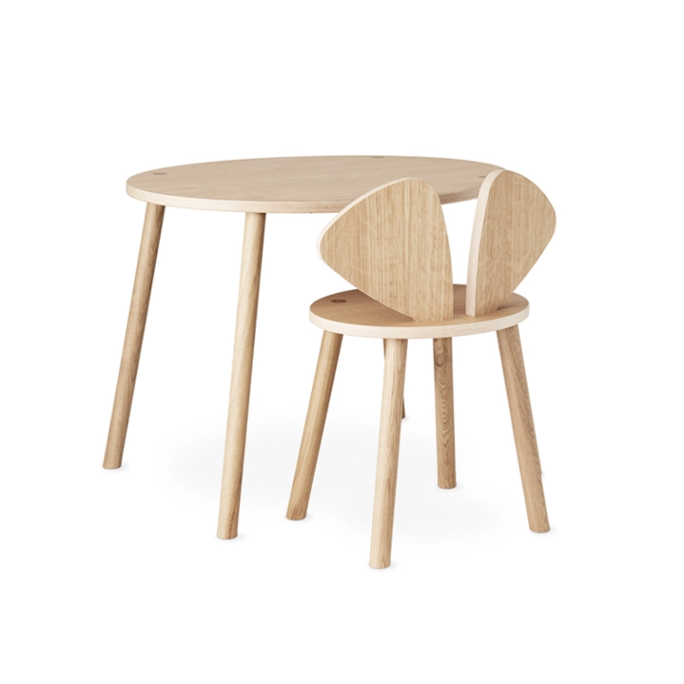Table enfant Chaise et table enfant MOUSE SCHOOL SET 6 à 10 ans Chêne NOFRED