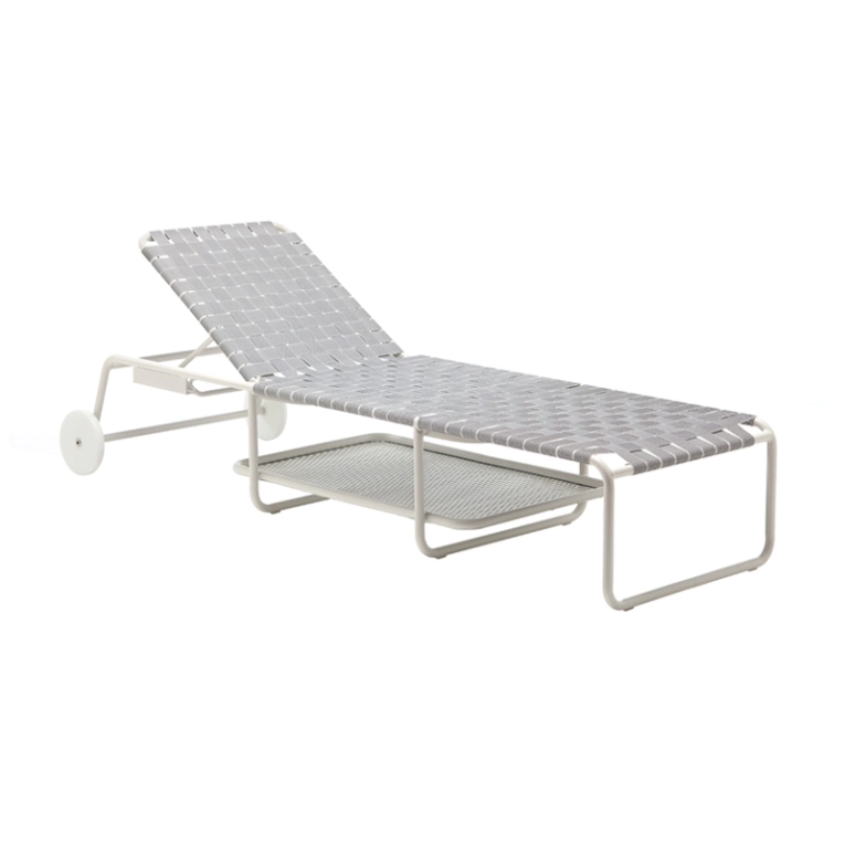 Bain de soleil, chaise longue et hamac Bain de soleil INOUT 883 Blanc/ sangles grises GERVASONI
