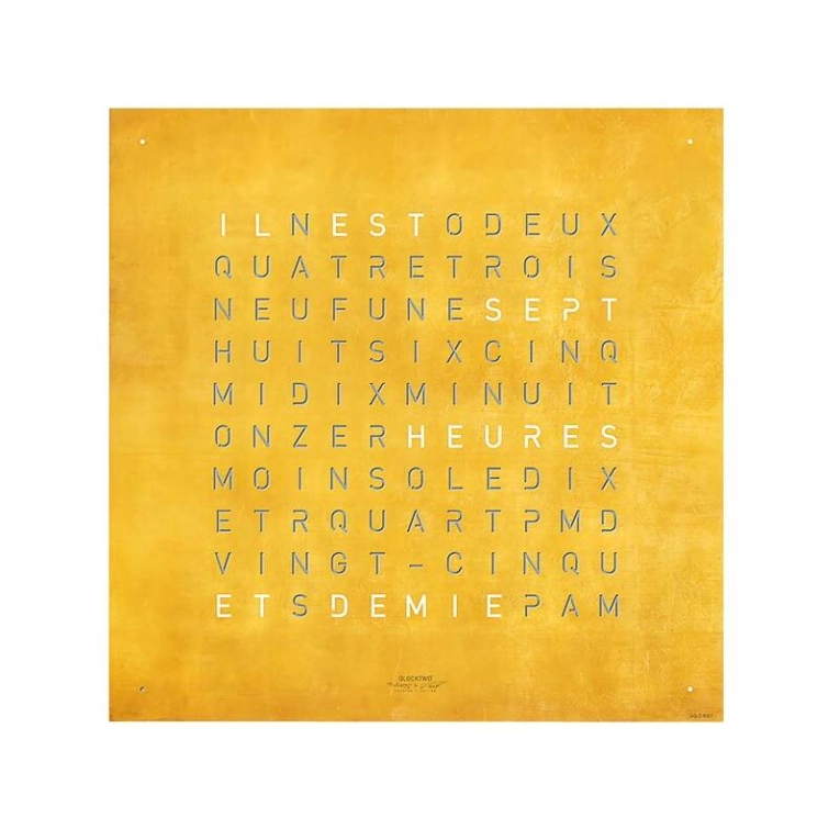 Horloge Horloge QLOCKTWO EARTH 45 Creator's Edition Gold QLOCKTWO